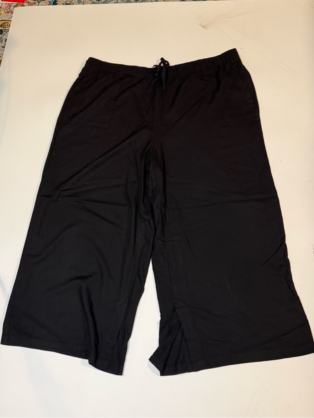Dip Black Wide Leg Linen Blend Pants